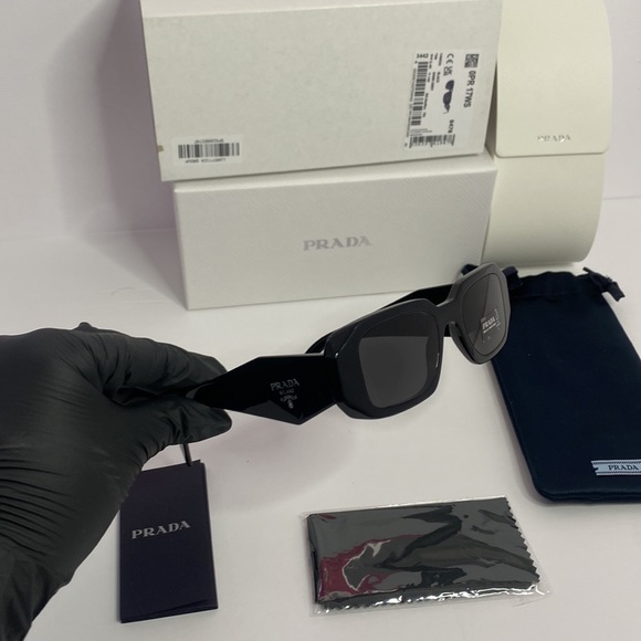 Authentic- New- PRADA Sunglasses SPR 17W Black - Picture 7 of 15